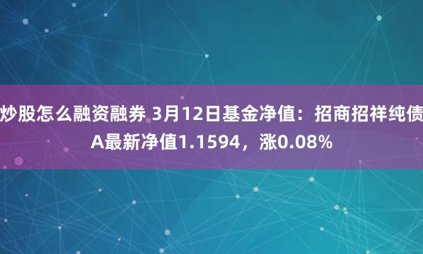 炒股怎么融资融券 3月12日基金净值：招商招祥纯债A最新净值1.1594，涨0.08%