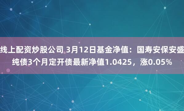 线上配资炒股公司 3月12日基金净值：国寿安保安盛纯债3个月定开债最新净值1.0425，涨0.05%